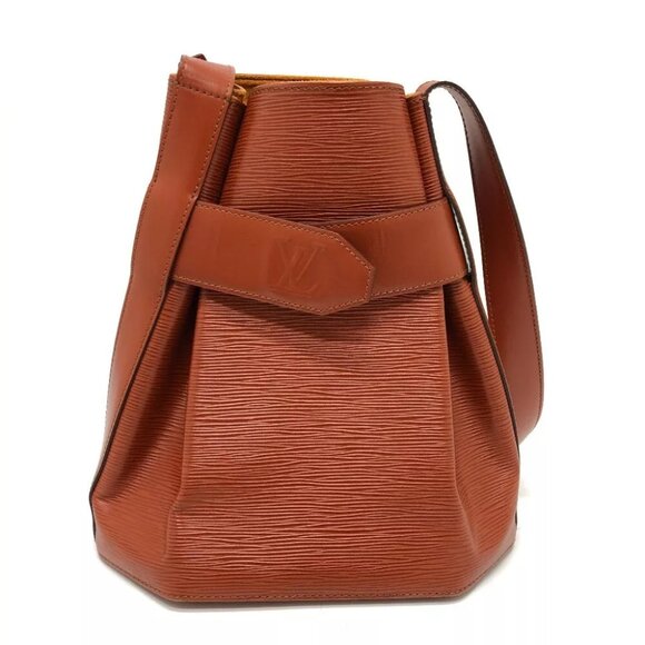 LOUIS VUITTON M80193 Epi Sac DePaul GM Shoulder Bag Brown/GoldHardware